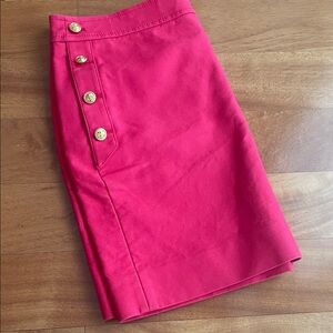 Elegant Red Button-Detail Skirt